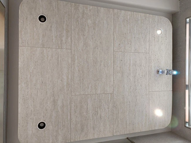 Travertine cloud yellow mcm flexi tile2